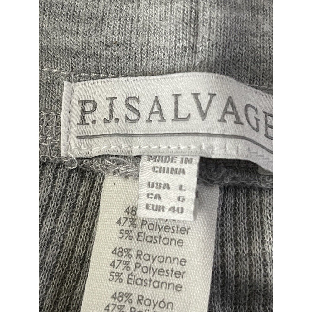 NWT PJ Salvage Large Ribbed Heather Gray Thermal Knit Lounge Pajama Pants #1608 - Picture 10 of 11
